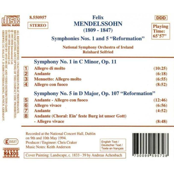 MENDELSSOHN: Symphonies Nos. 1 and 5 - slide-1