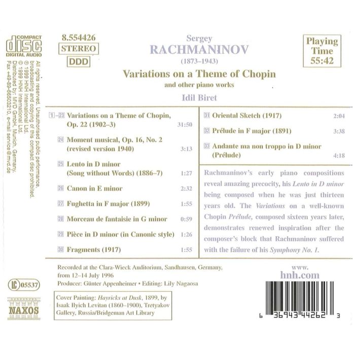 RACHMANINOV: Variations on a Theme - slide-1