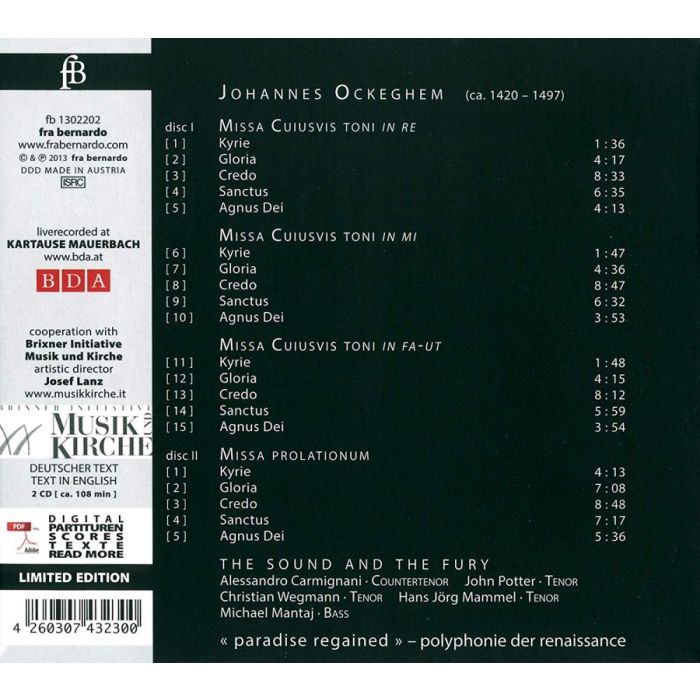 Ockeghem: Missae cuiusvis toni & Missa Prolationum - slide-1