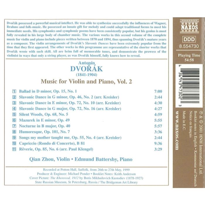 DVORAK: Music for Violin and Piano vol. - slide-1