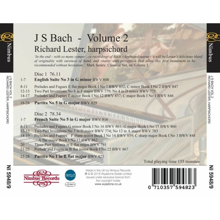 Bach: Works for Harpsichord vol. 2 - slide-1