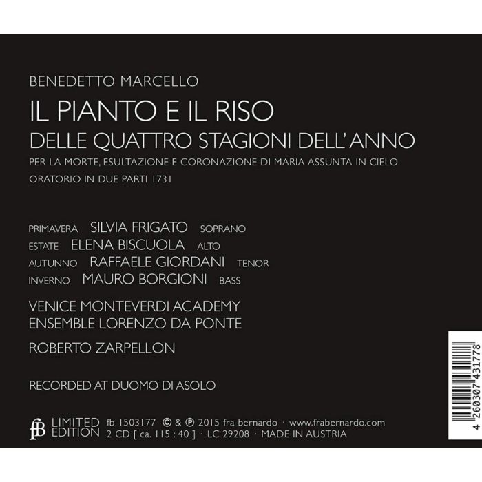 Marcello: Il pianto e il riso delle quattro stagioni dell'anno, oratorium - slide-1