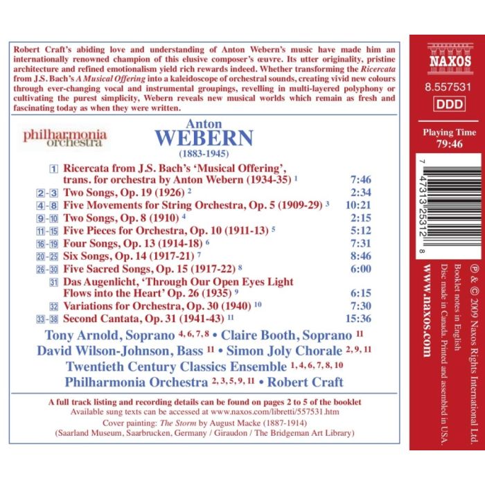 Webern: Vocal & Orch. Works - Ricercata, 5 Pieces, 5 Sacred Songs, Variations - slide-1