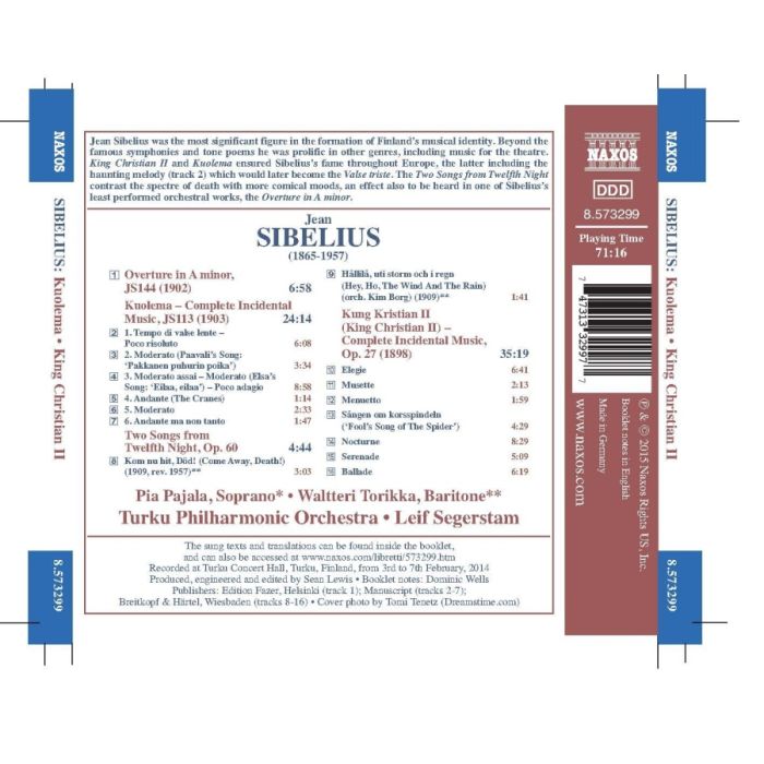 Sibelius: Kuolema King Christian II Overture 2 Songs - slide-1