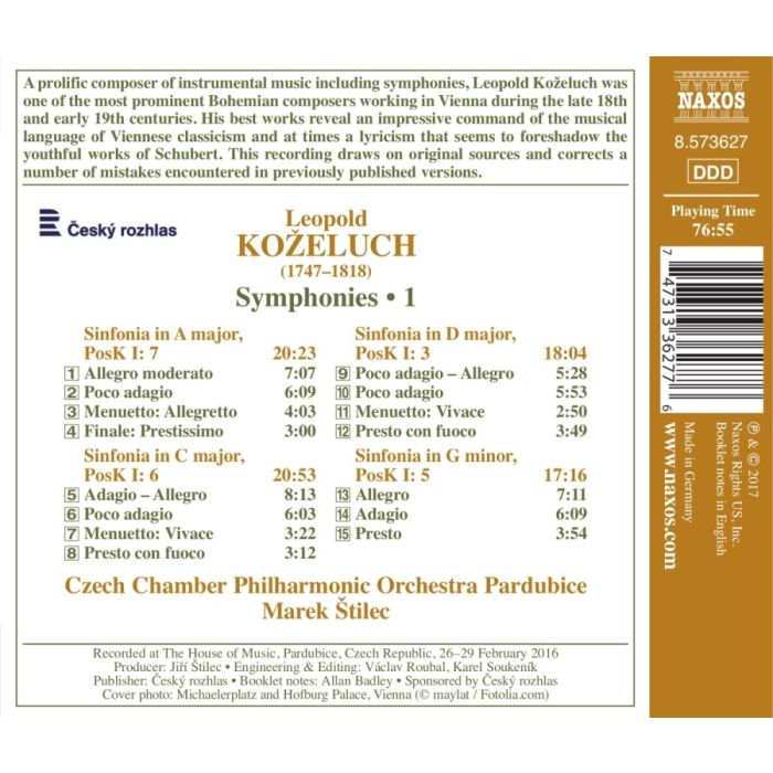 Koželuch: Symphonies Vol. 1 - slide-1