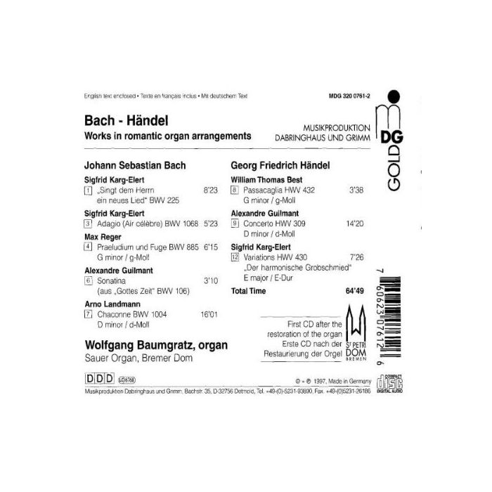 Bach & Händel - Romantic Organ Arrangements - slide-1