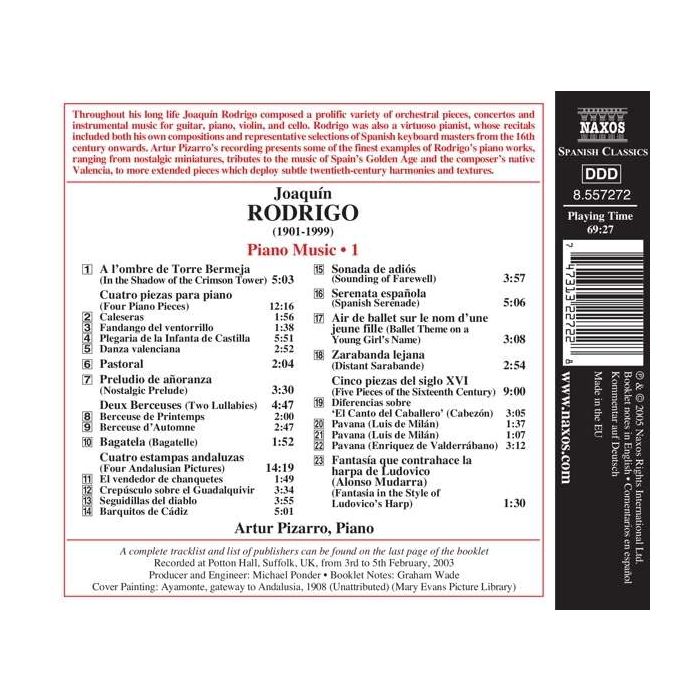 RODRIGO: Piano Music, Vol. 1 - slide-1