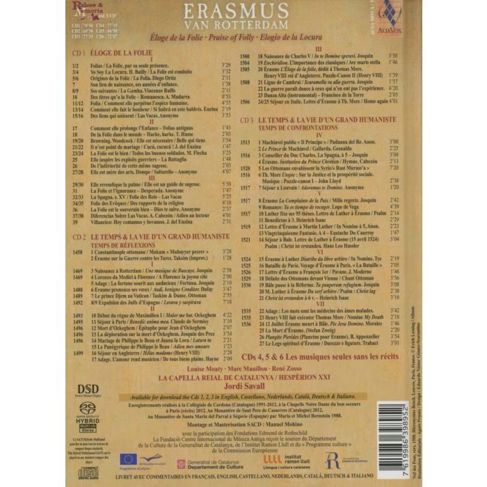 Jordi Savall; Erasmus van Rotterdam: Pochwała głupoty - czytane fragmenty dzieła + muzyka z czasów Erazma - slide-1
