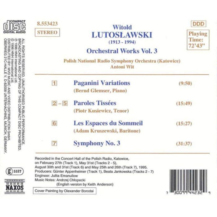 Lutosławski: Orchestral Works Vol. 3 - slide-1