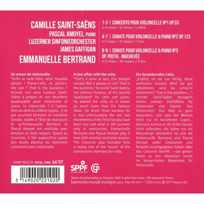 Saint-Saëns: Cello Concerto No. 1 Sonatas Nos. 2 & 3 - slide-1