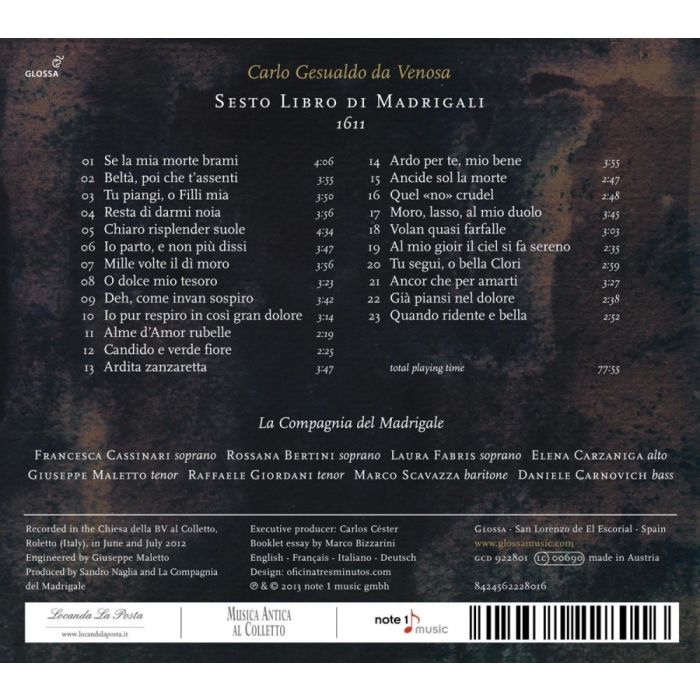 Gesualdo: Sesto Libro di Madrigali, 1611 - slide-1