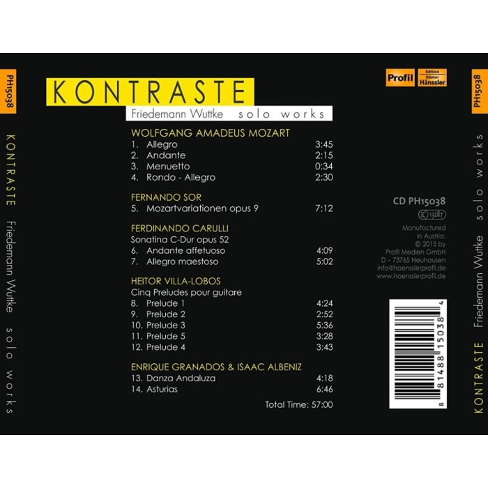 Kontraste - Mozart, Sor, Carulli, Villa-Lobos, Granados & Albeniz - slide-1