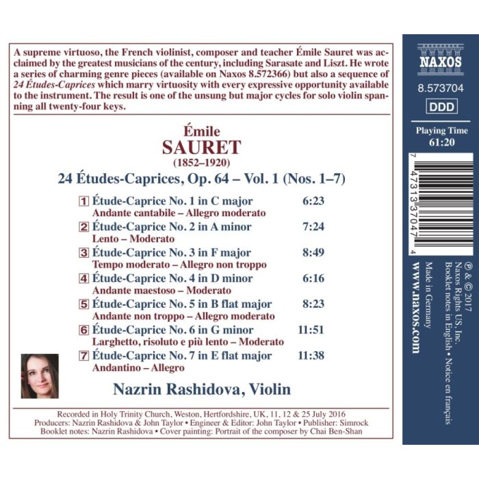 Sauret: 24 Études Caprices Op. 64, Vol. 1, Nos. 1 - 7 - slide-1