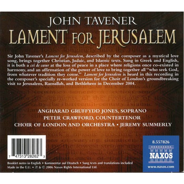 TAVENER: Lament for Jerusalem - slide-1