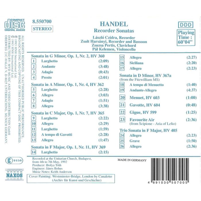 HANDEL: Recorder Sonatas - slide-1
