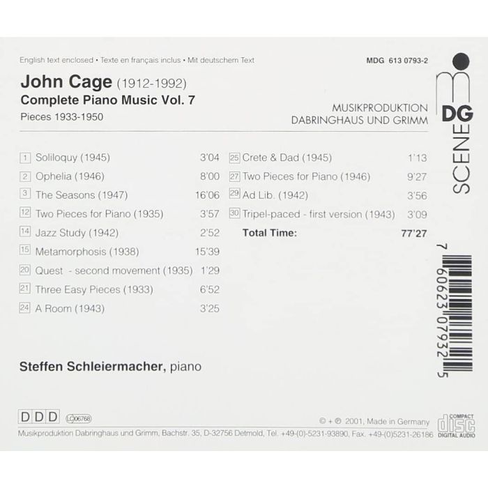 Cage: Complete Piano Music vol. 7 - slide-1