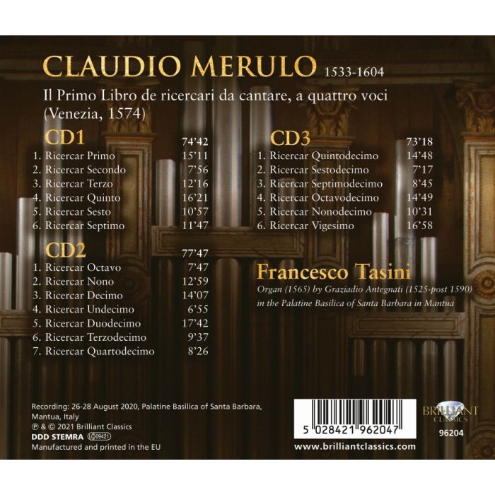 Merulo: Il Primo Libro de ricercari da cantare a quattro voci - slide-1