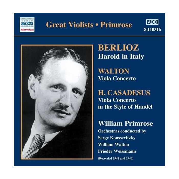 GREAT VIOLINISTS - PRIMROSE vol. 1