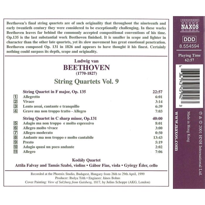 BEETHOVEN: String Quartets vol. 9 - slide-1