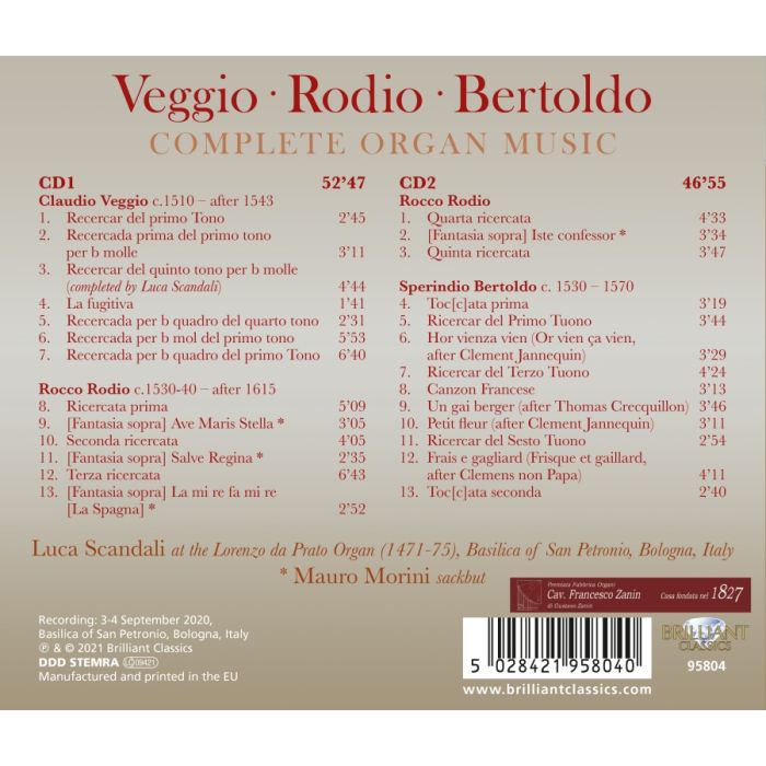 Veggio; Rodio; Bertoldo: Complete Organ Music - slide-1
