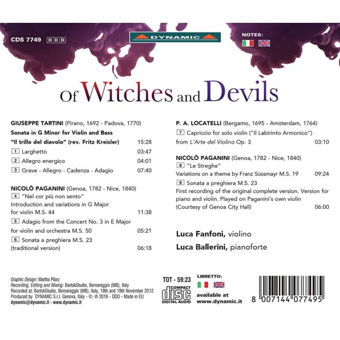 Of Witches and Devils: Tartini, Paganini, Locatelli: - slide-1