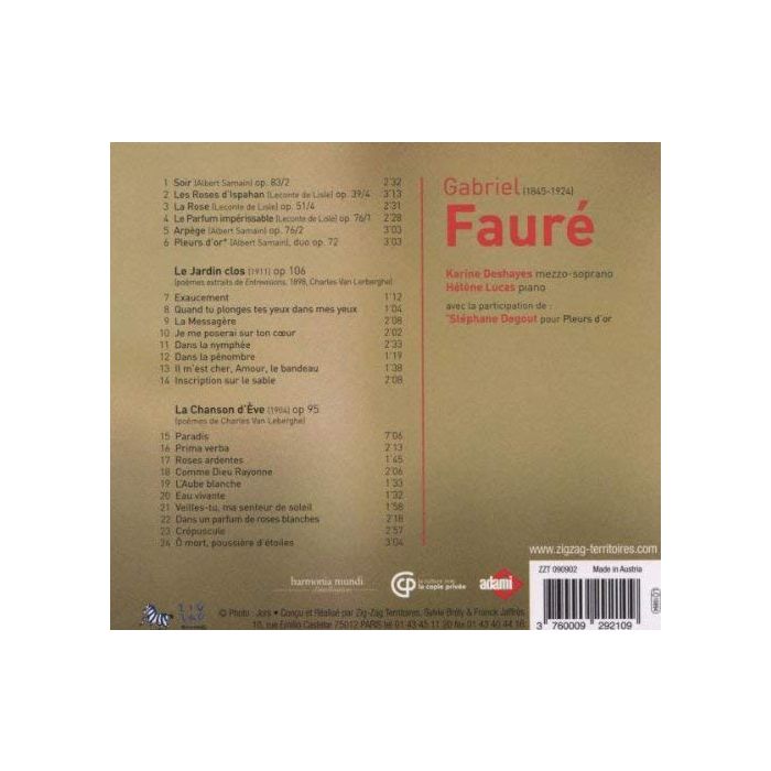 Fauré: Le jardin clos, La chanson d'Eve, Mélodies - slide-1