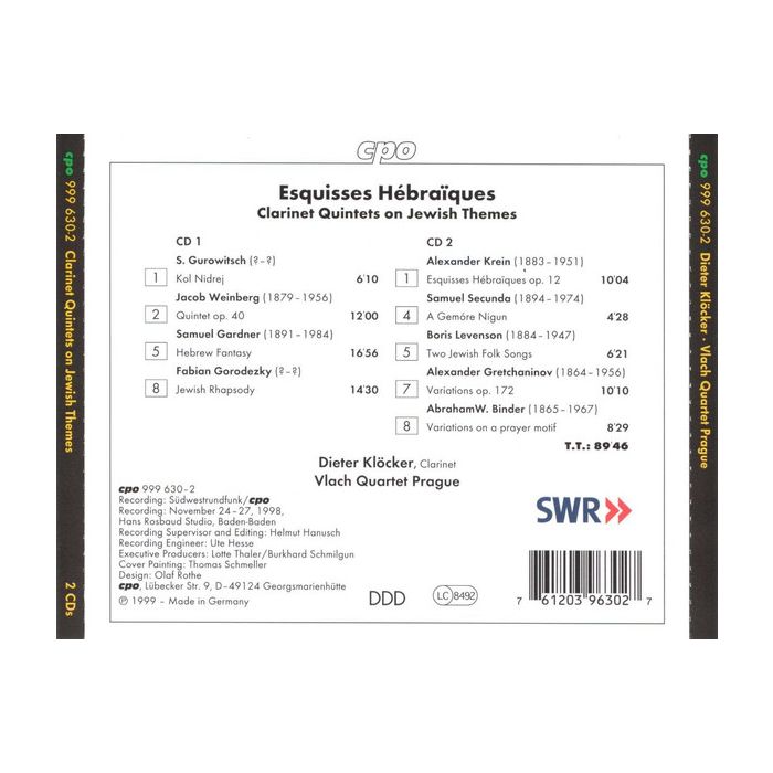 CLARINET QUINTETS ON JEWISH THEMES - slide-1