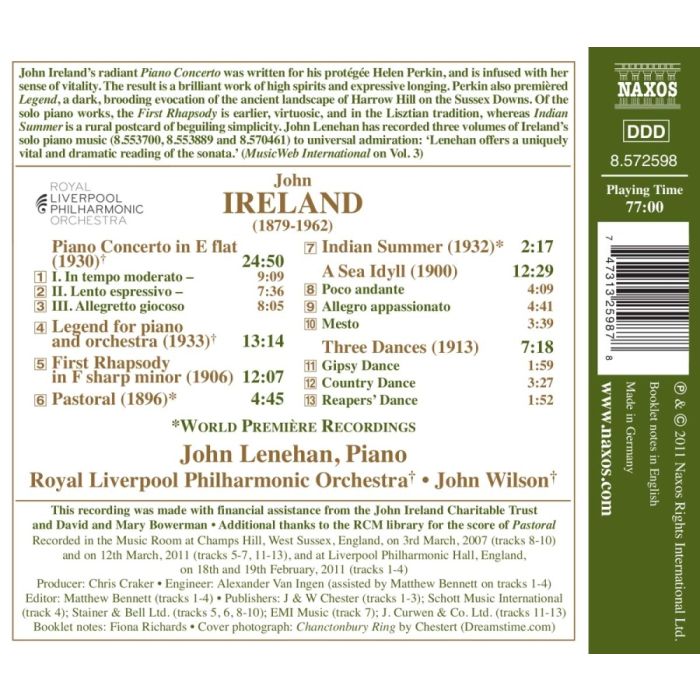 Ireland: Piano Concerto, Legend, Rhapsody, A Sea Idyll - slide-1