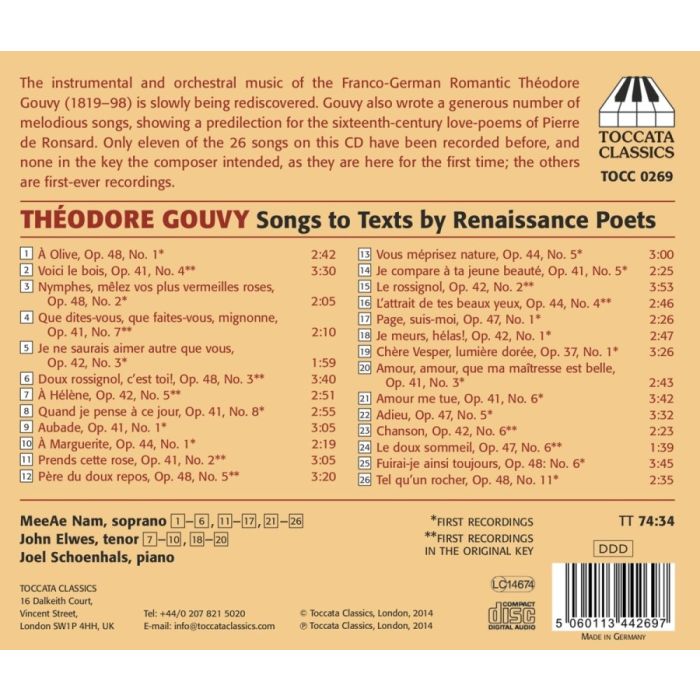 Gouvy: Songs to Texts by Renaissance Poets - slide-1