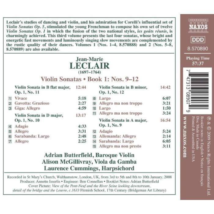 Leclair: Violin Sonatas - Book 1, Nos. 9–12 - slide-1