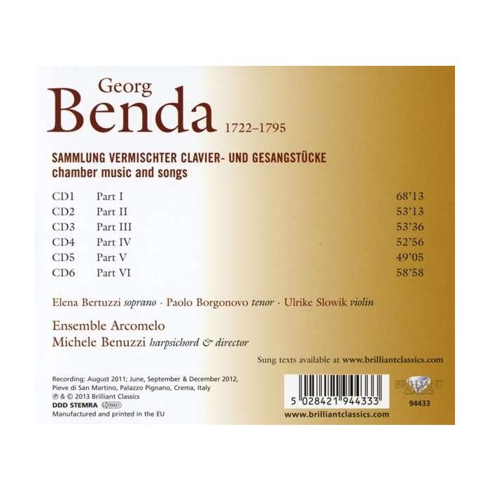 Benda: Chamber Music and Songs - slide-1