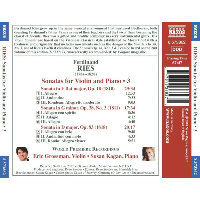 Ries: Sonatas for Violin and Piano Vol. 3 - slide-1