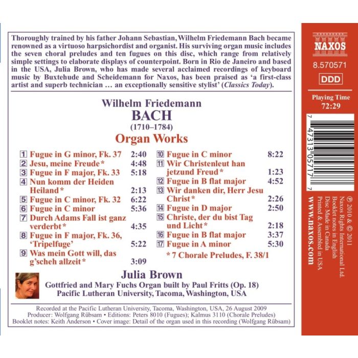 Bach Wilhelm Friedemann: Organ Works - slide-1