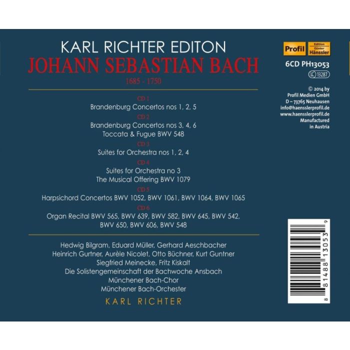 Karl Richter Edition - Bach: Brandenburg Conc., Orchestral Suites, Harpsichord Conc., The Musical Offering, Organ Recital - slide-1