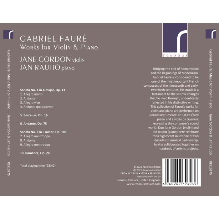Fauré: Works for Violin and Piano - slide-1