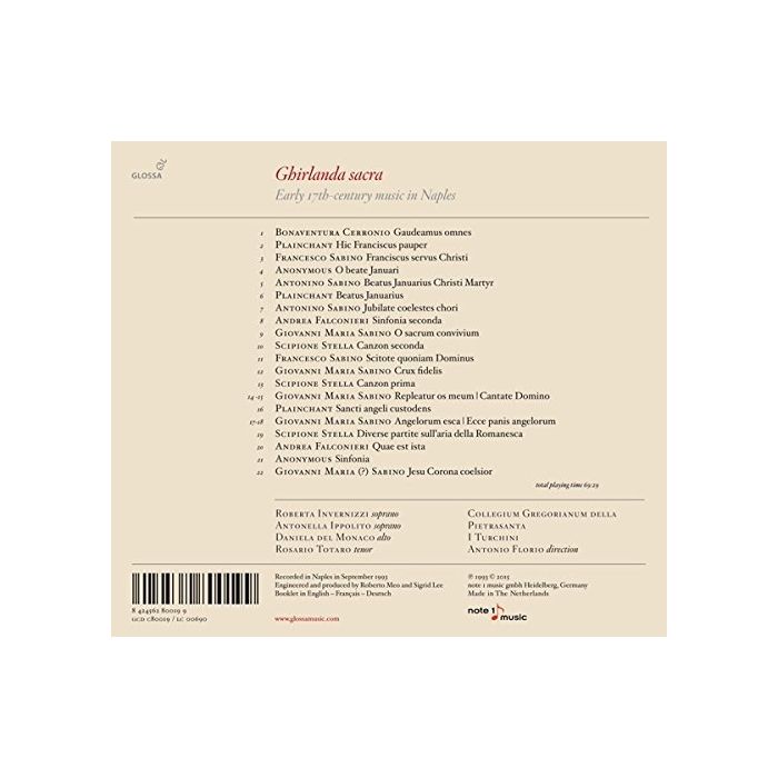 Ghirlanda Sacra, Early 17th century music in Naples - slide-1