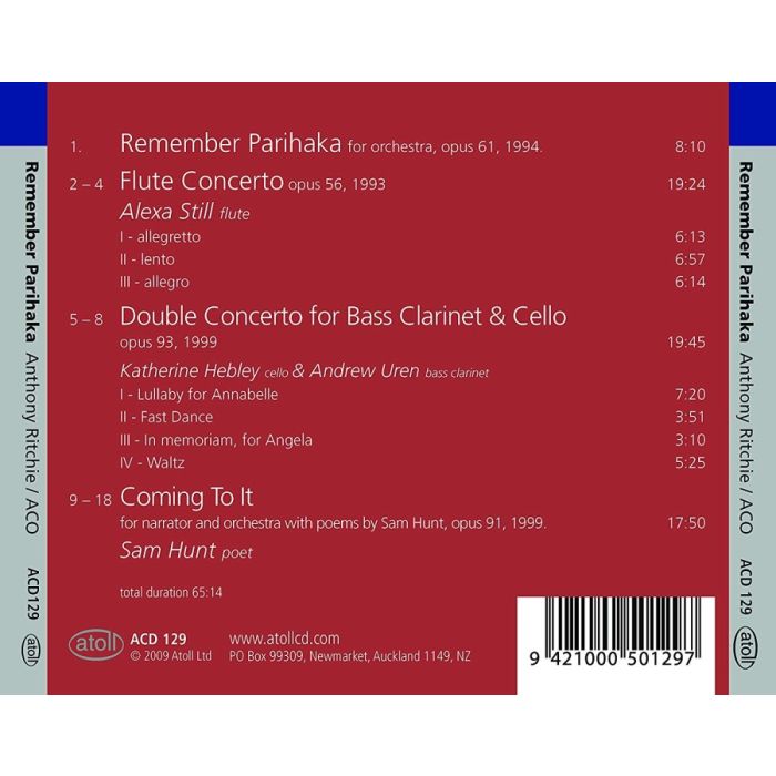 Ritchie: Remember Parihaka - Orchestral Music - slide-1