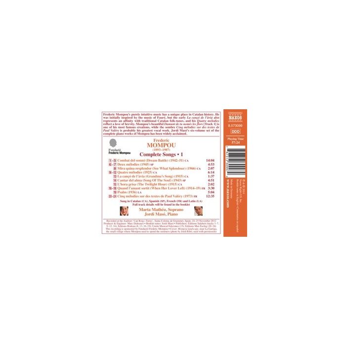 Mompou: Complete Songs Vol. 1 - slide-1