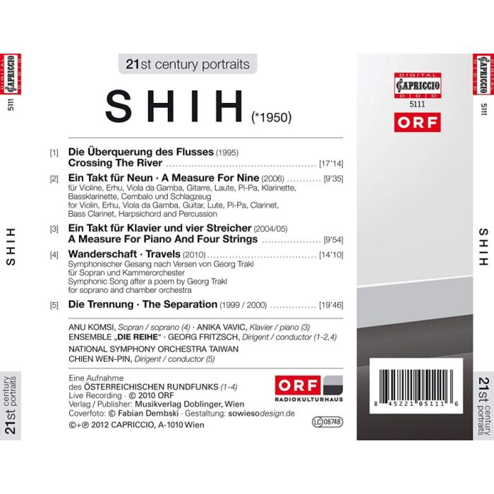 21st Century Portraits - Shih: Crossing the River, A Measure for Piano & Four Strings, A Measure for Nine - slide-1