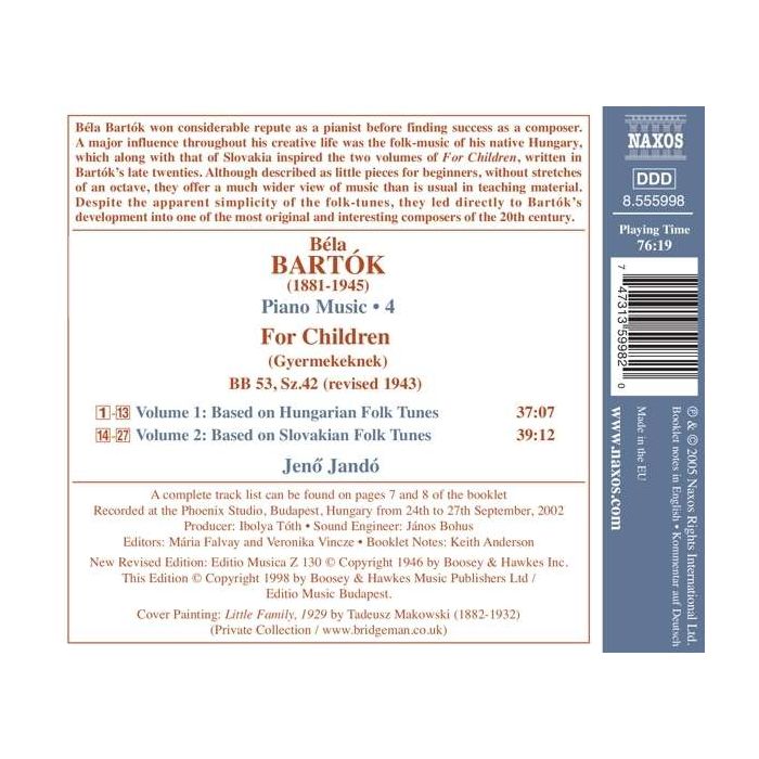 BARTÓK: Piano Music, Vol. 4 - slide-1