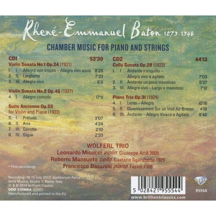 Rhené-Baton: Chamber Music for Piano and Strings - slide-1