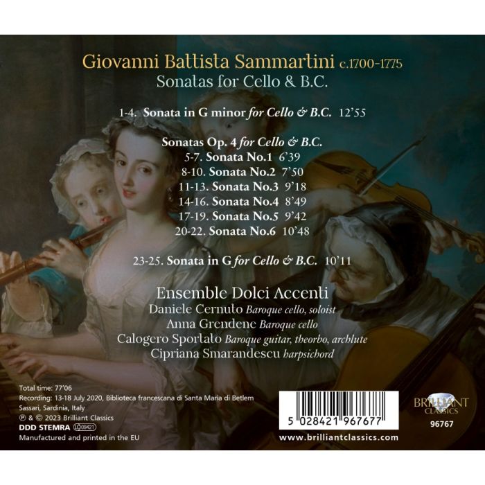 Sammartini: Sonatas for Cello & B.C. - slide-1