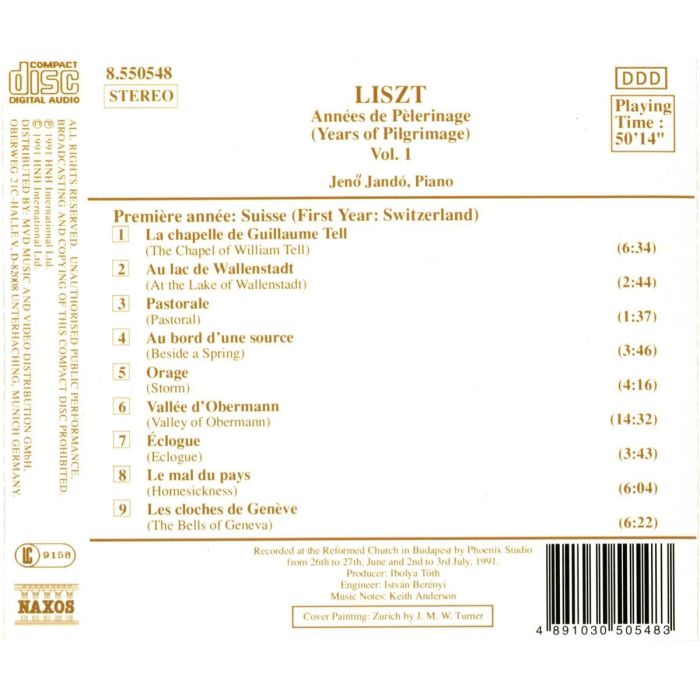 LISZT: Years of Pilgrimage 1 - slide-1