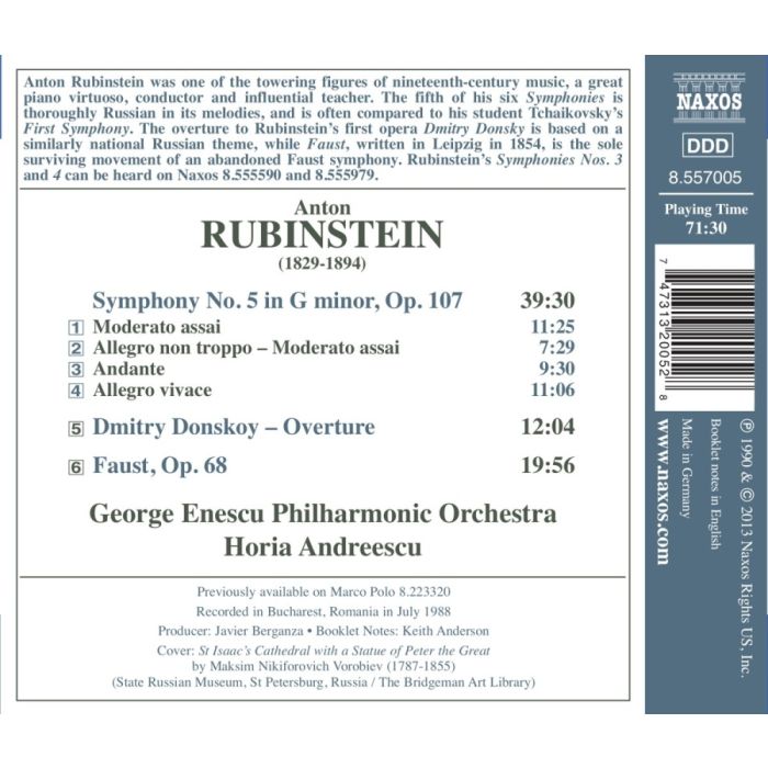 Rubinstein: Symphony No. 5, Dmitry Donskoy - Overture, Faust, reedycja Marco Polo - slide-1