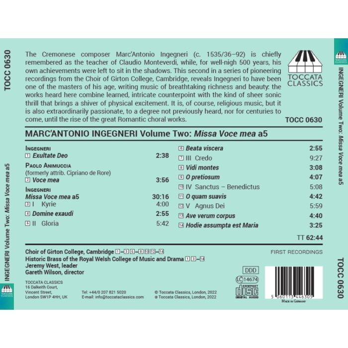 Ingegneri: Missa Voce mea a5; Motets - slide-1