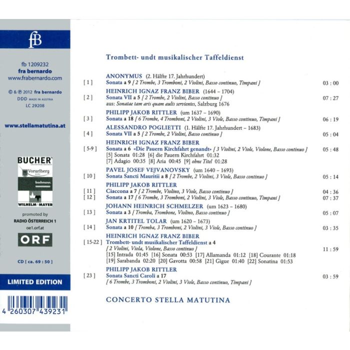 Trombett-undt musikalischer Taffeldienst - Biber, Rittler, Schmelzer, Vejvanovsky, … - slide-1