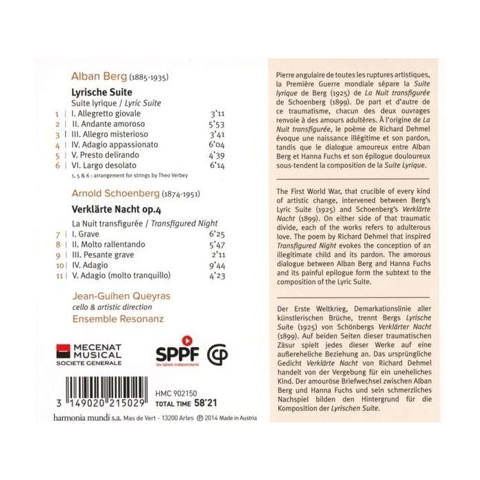 Berg: Lyrische Suite; Schoenberg: Verklärte Nacht - slide-1