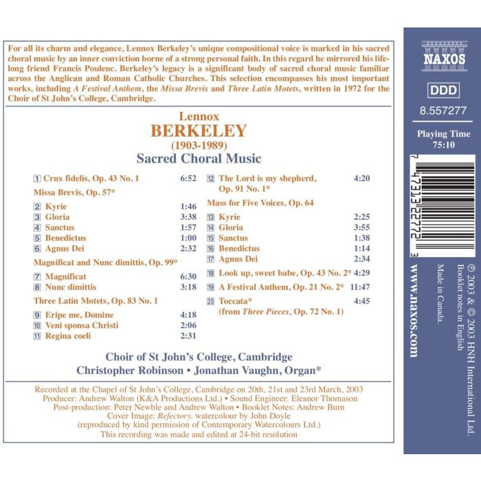 BERKELEY: Sacred Choral Music - slide-1