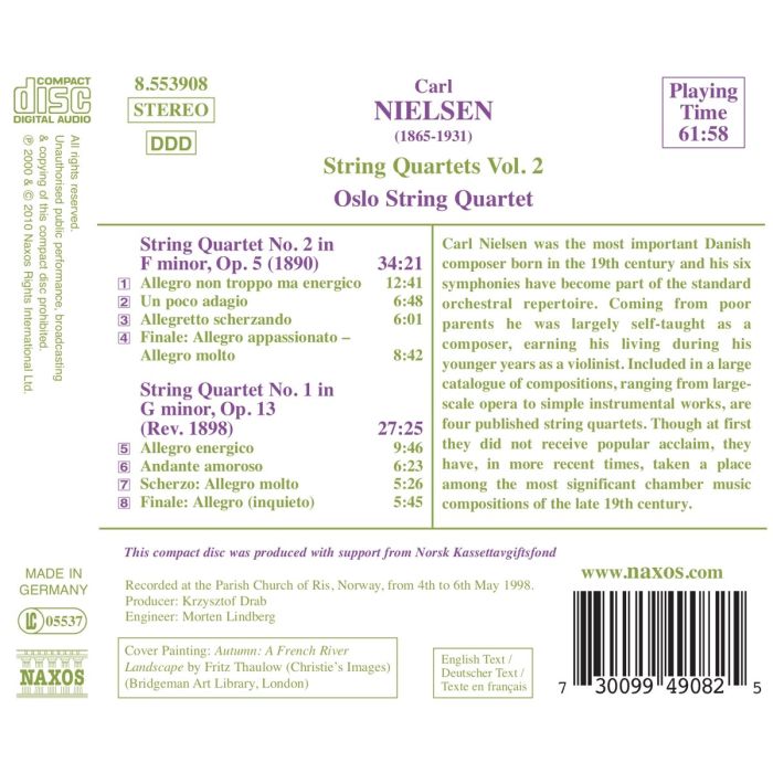 NIELSEN: String Quartets vol. 2 - slide-1
