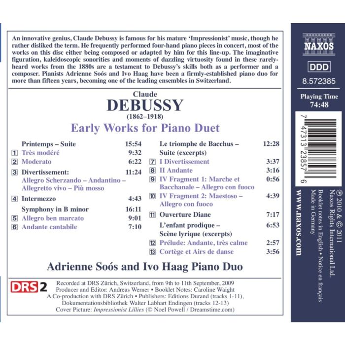 Debussy: Early Works for Piano Duet - Printemps, Le triomphe de Bacchus, Symphony in B minor - slide-1